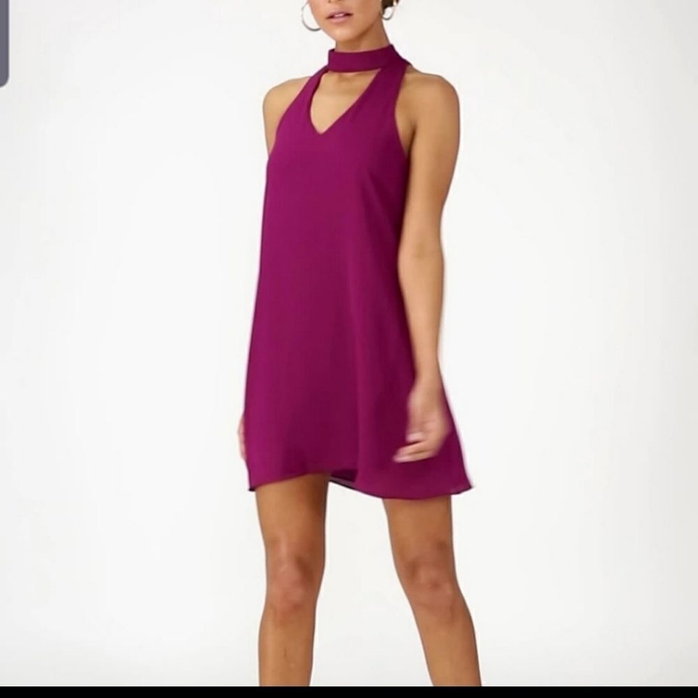 Lulu's groove thing Magenta swing dress sz small